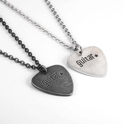 Classic Guitar Pick Pendant Necklace -oldsilver guitarmetrics