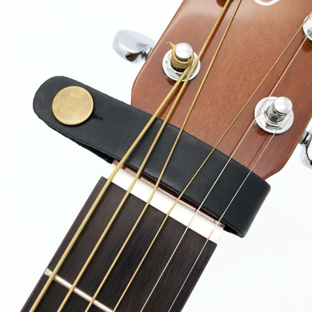 Leather Guitar Strap Holder Button Safe Lock guitarmetrics