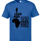 Live Aid Rock Music guitar print T-shirt Blue guitarmetrics