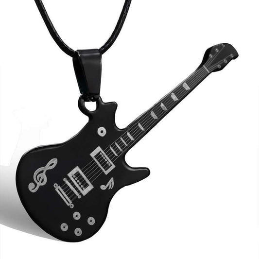 Stainless Steel Guitar Necklace For Men 1 guitarmetrics