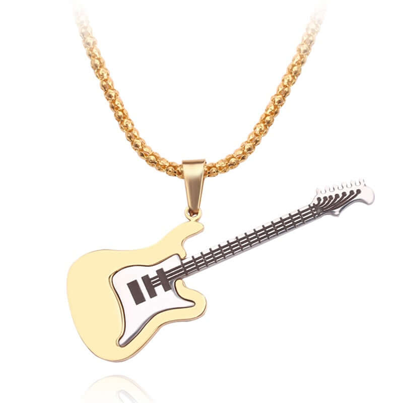 ELAINE ST Stainless Steel Rock Music Guitar Pendant 1 60cm guitarmetrics