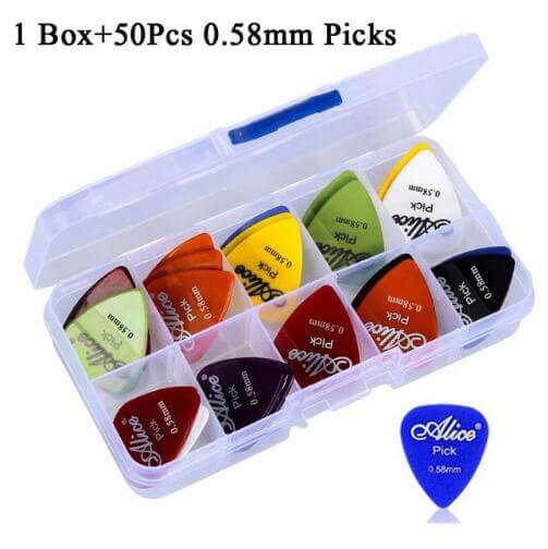 Guitar accessories set (Picks, capo, fingertip protector) 50 0.58 Box guitarmetrics