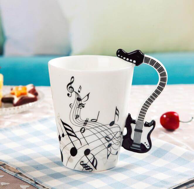 Creative Guitar style Ceramic Mug guitarmetrics