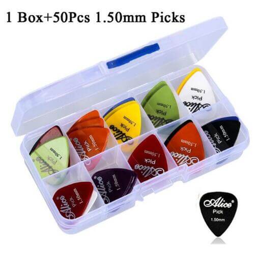 Guitar accessories set (Picks, capo, fingertip protector) 50 1.5 Box guitarmetrics