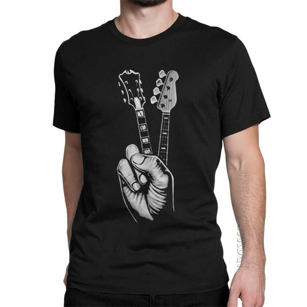 T shirt with guitar 2024 print