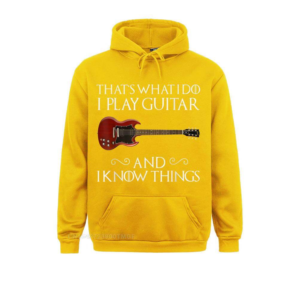 Thats What I Do Play Guitar And I Know Things Hoodie Yellow guitarmetrics