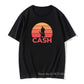 Johnny Cash Guitar Sunset print T Shirt Black guitarmetrics
