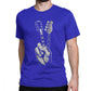 Hipster Bass and Electric guitar victory T Shirt Print Blue guitarmetrics