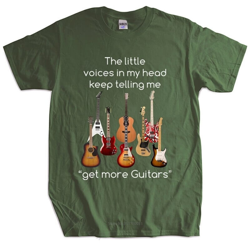 Get more Guitars funnny guitar t-shirt armygreen China guitarmetrics