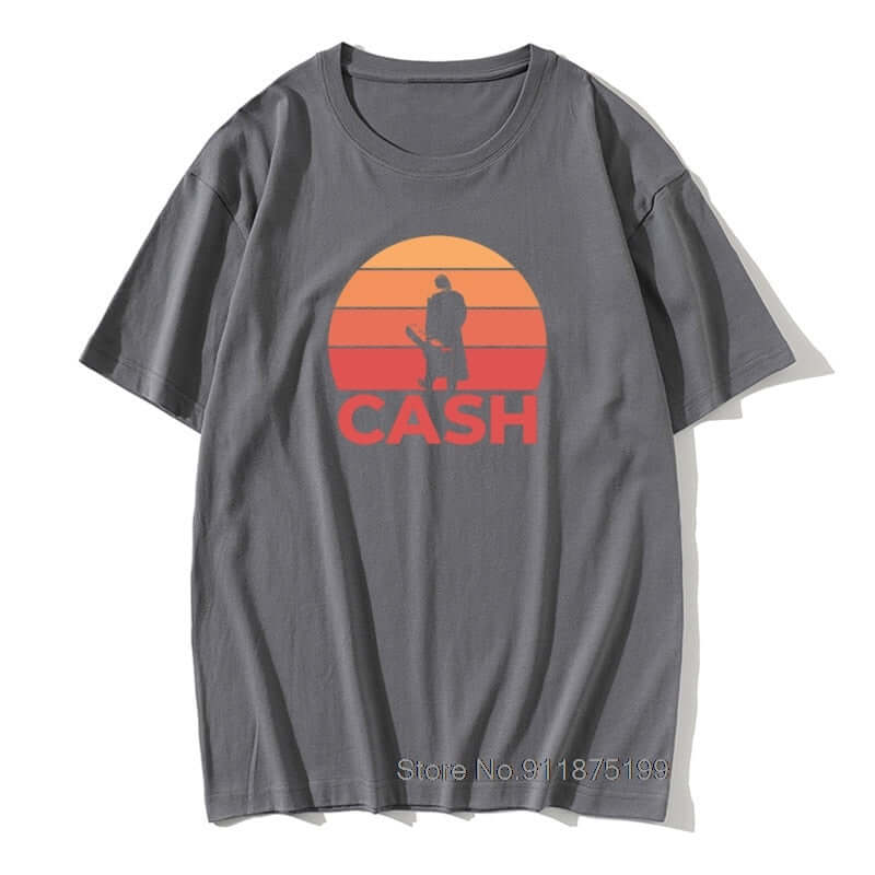 Johnny Cash Guitar Sunset print T Shirt guitarmetrics