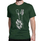 Hipster Bass and Electric guitar victory T Shirt Print Forest Green guitarmetrics