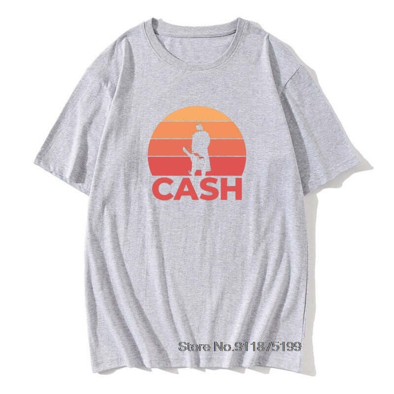 Johnny Cash Guitar Sunset print T Shirt guitarmetrics