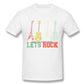 Lets Rock Rock N Roll Retro Guitar Tshirt White guitarmetrics