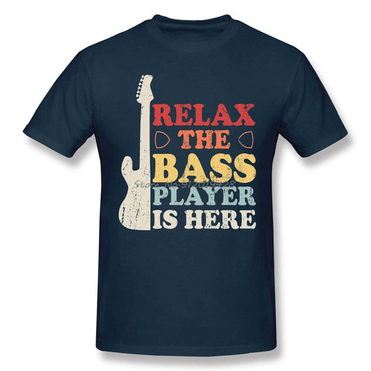 Bass player tshirt print | Bass guitar tshirt Navy Blue guitarmetrics