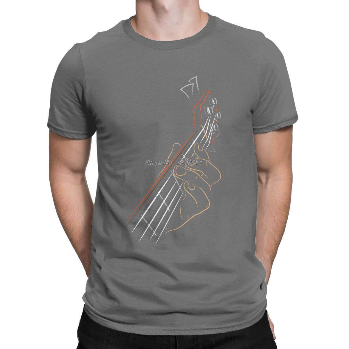 Humorous Active Bass Guitar Rock Music T-Shirt Dark Grey guitarmetrics