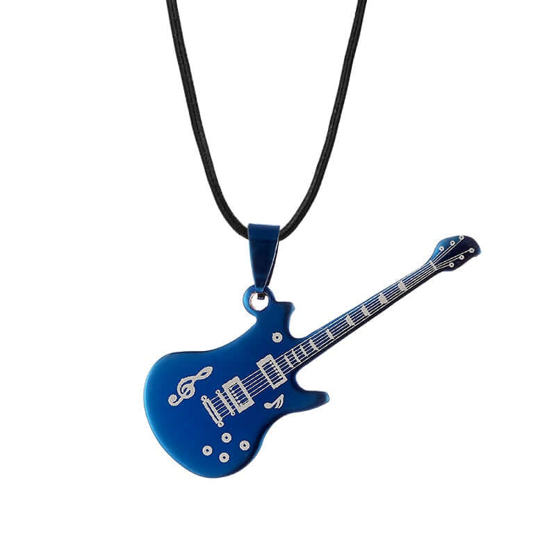 Metal music guitar pendant 4 Blue guitarmetrics