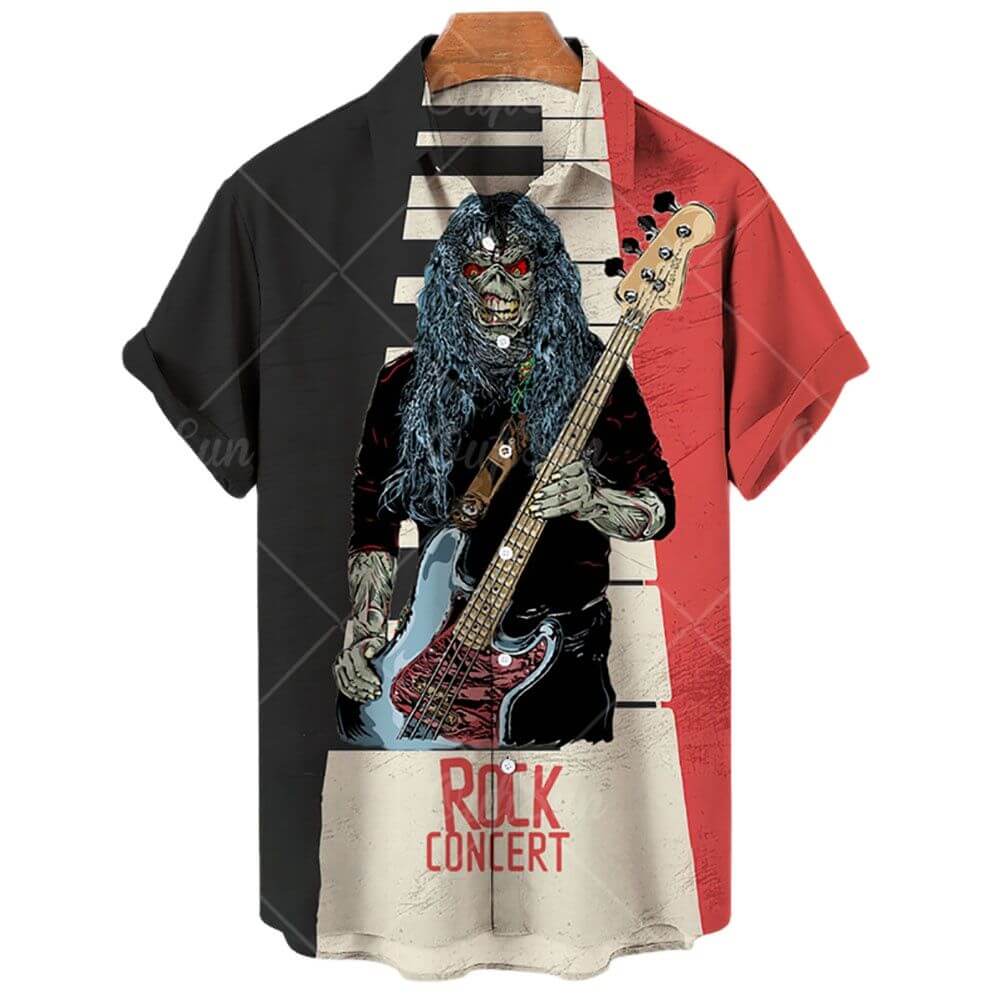 Rock music print Men's shirts guitarmetrics