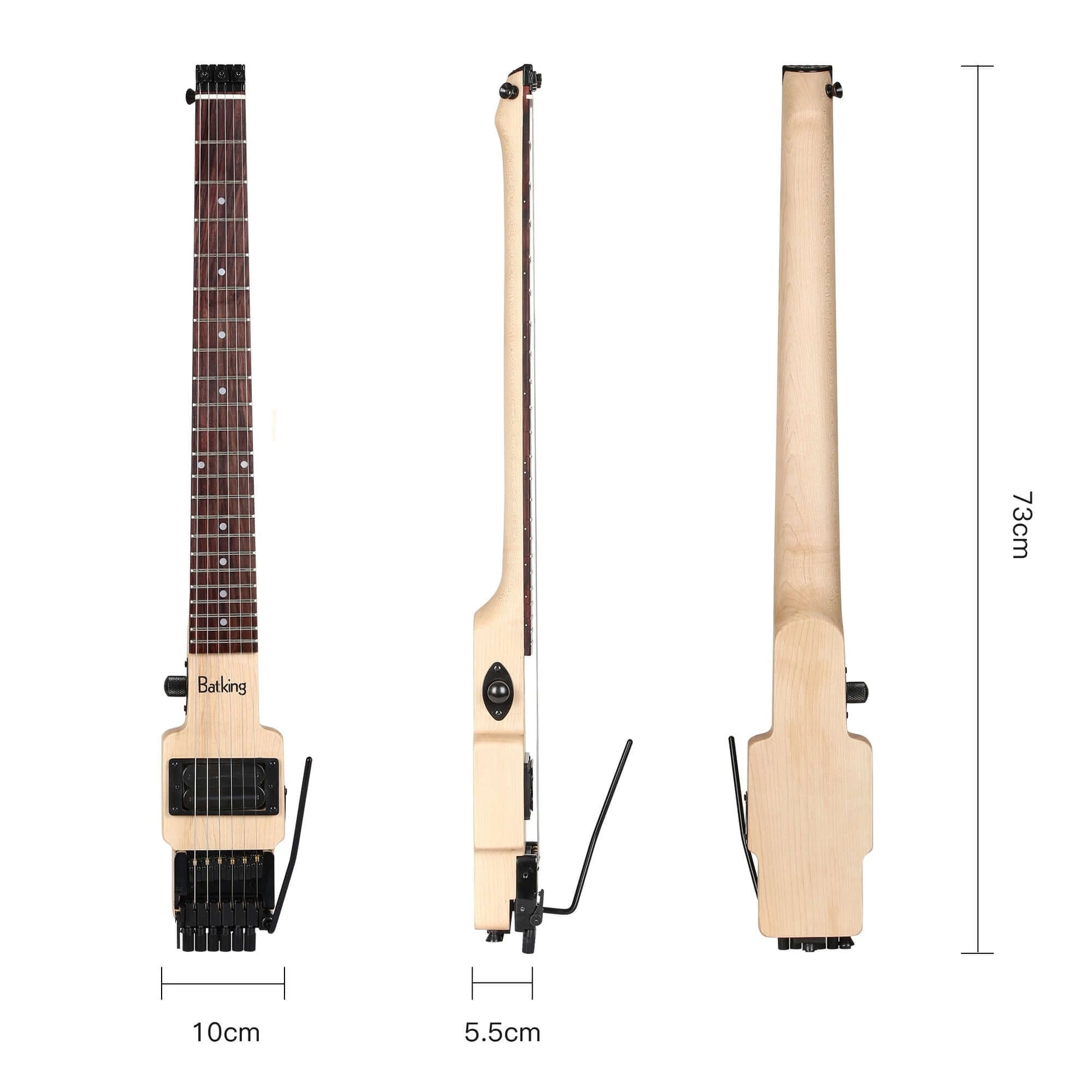 Headless Travel Electric Guitar (Batking guitar) guitarmetrics