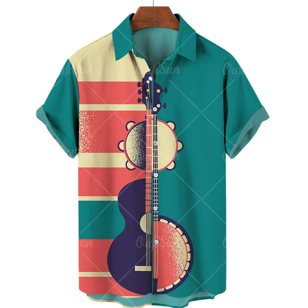 Guitar themed summer Men's Shirts guitarmetrics