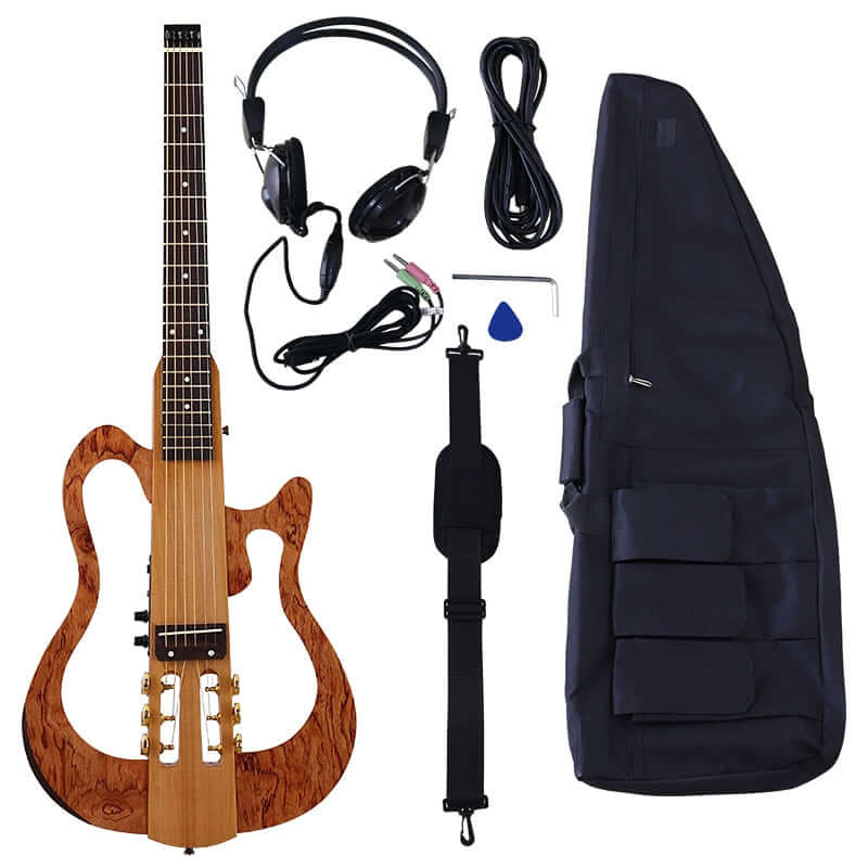 V-Glorify Foldable Silent Acoustic Guitar with Bracket M4 headless guitarmetrics