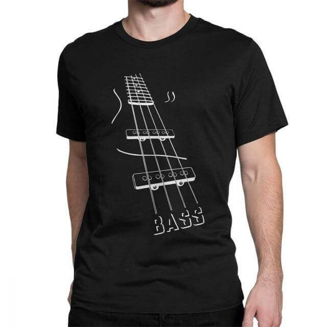 ChampPrint Bass Guitar T Shirt Black guitarmetrics