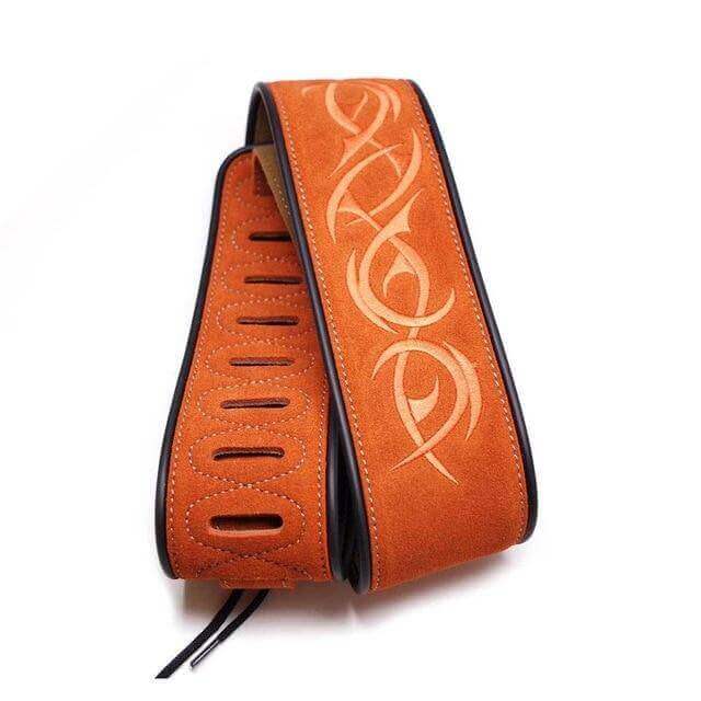 Custom leather guitar strap stripe guitarmetrics