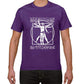 Da Vinci Vitruvian Man guitar t shirt W554MT purple guitarmetrics