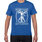 Da Vinci Vitruvian Man guitar t shirt W554MT sapphire blue guitarmetrics