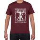 Da Vinci Vitruvian Man guitar t shirt W554MT wine red guitarmetrics