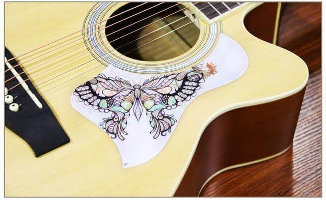 Designer pickguard for acoustic guitar Butterfly art guitarmetrics