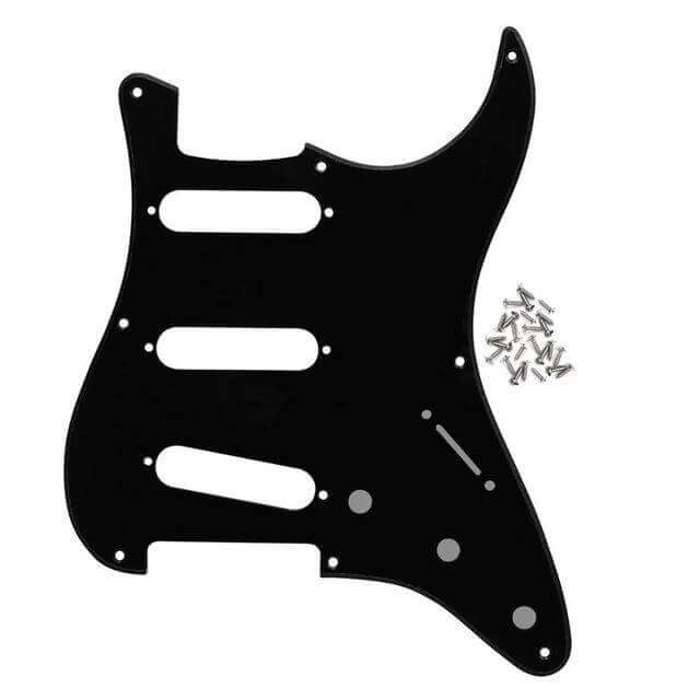 Electric Guitar Pickguard (Pick Guard Scratch Plate) Black 1ply guitarmetrics