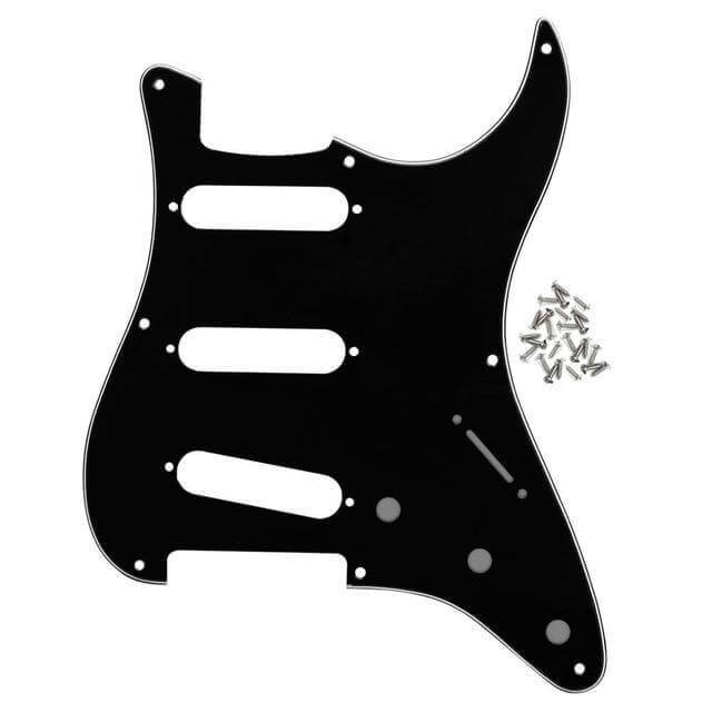 Electric Guitar Pickguard (Pick Guard Scratch Plate) Black 3ply guitarmetrics