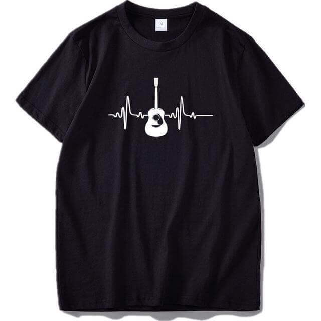 Guitar beat T shirt for guitar enthusiasts Black 1 guitarmetrics