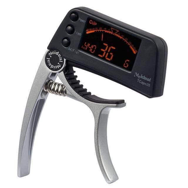 Meideal two in one capo tuner Silver guitarmetrics