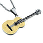 Minimalistic Guitar pendant necklace gold guitarmetrics