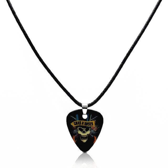 Unique Guitar pick necklace Skull C guitarmetrics