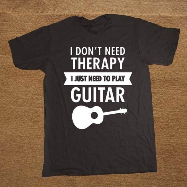I Don't Need Therapy- Guitar print T shirt black 1 guitarmetrics