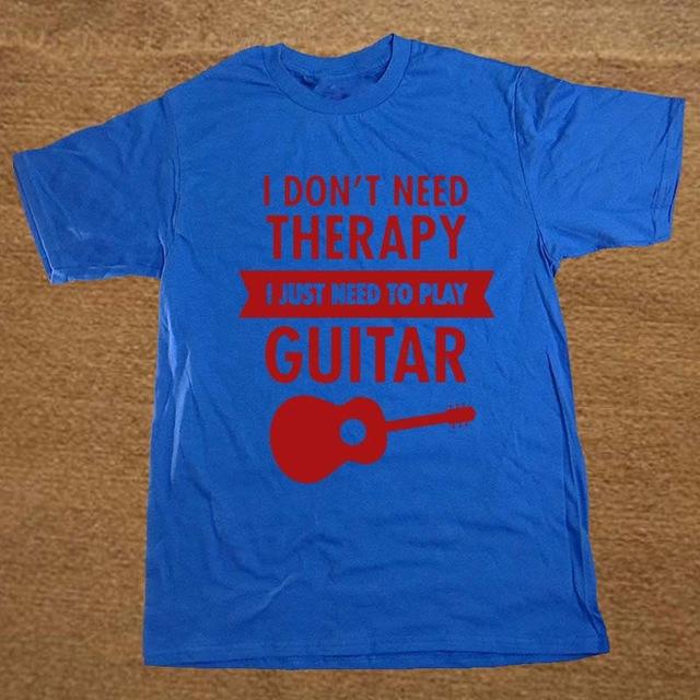 I Don't Need Therapy- Guitar print T shirt blue 1 guitarmetrics