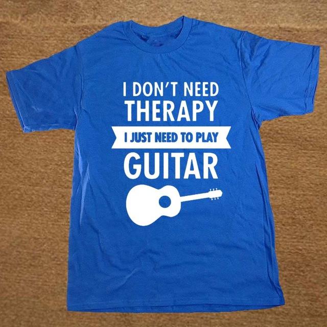 I Don't Need Therapy- Guitar print T shirt blue 2 guitarmetrics