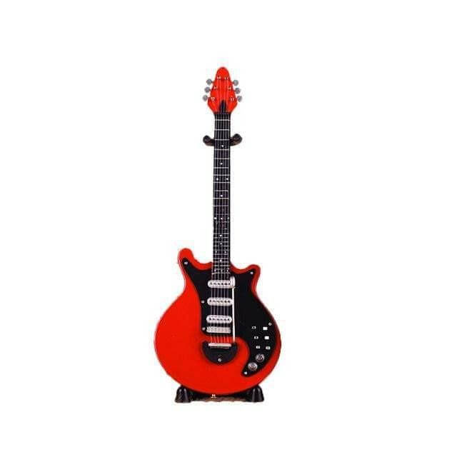 MOONEMBASSY SRV and Brian may Miniature Guitar. Red Guitar Model guitarmetrics