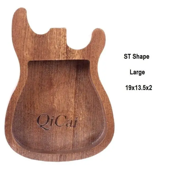 QiCai™ Wooden guitar pick holder and accessories case. guitarmetrics