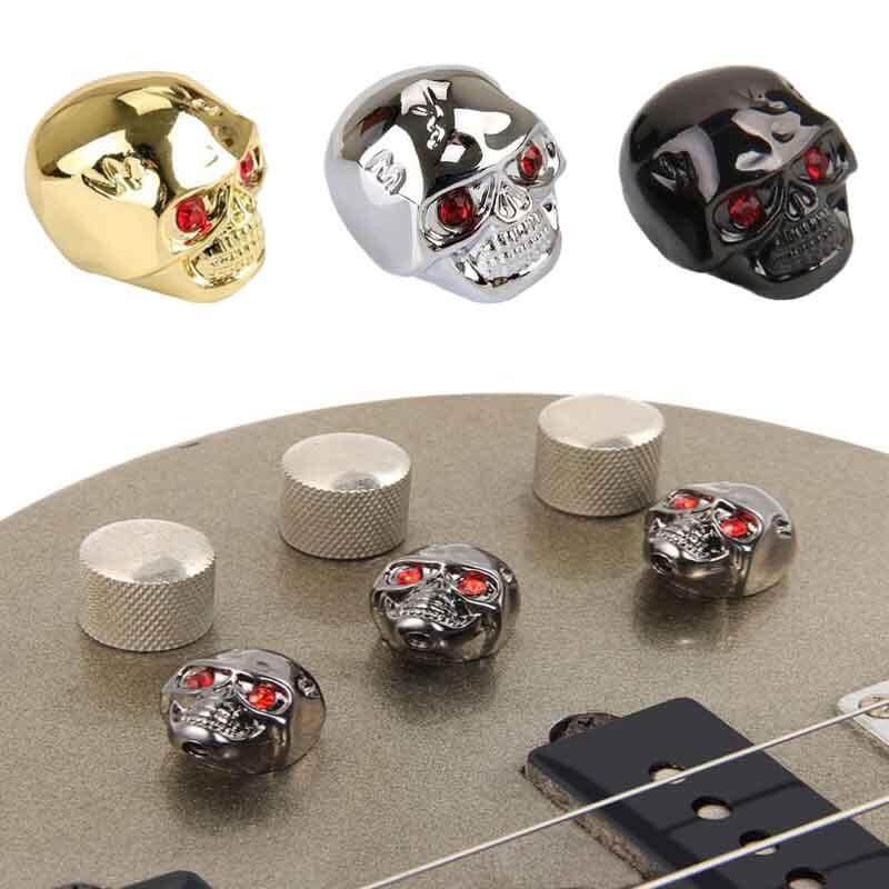 Skull themed guitar volume knob caps guitarmetrics